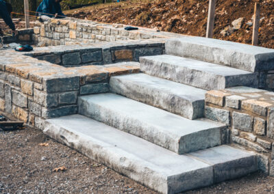 Expertly-landscaped LawnScapes outdoor project with decorative plants and stonework.